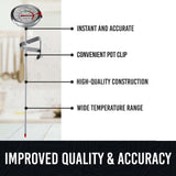 CRAFT911 Candy Thermometer with Pot Clip - Deep Fry Oil Thermometer for Frying - Cooking Thermometer for Frying Oil Candle Making Hot Oil Deep Fryer Thermometer 8" Side of Pot Thermometer Craft911