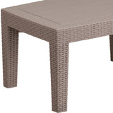 Flash Furniture Seneca Light Gray Faux Rattan Coffee Table Flash Furniture