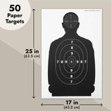 Juvale 50 Pack Paper Shooting Targets for Range Bulk, Silhouette for Hunting, Handguns, Pistols, Rifles (17 X 25 in) Juvale