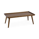 Kate and Laurel Eastmont Rectangle Wood Coffee Table; 46 x 22 x 17; Walnut Brown; Large Mid-Century Wooden Living Room Table with Stylish Tapered Legs and Adjustable Feet Kate and Laurel