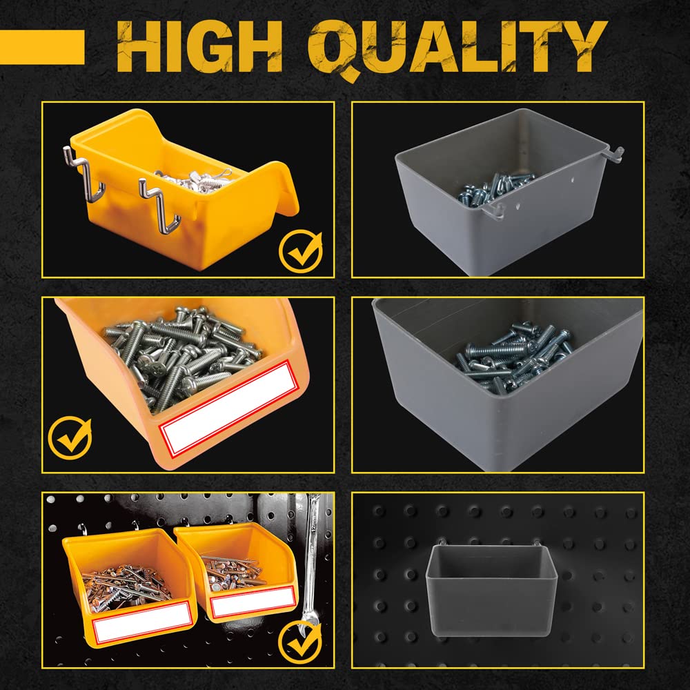 ELEAD 260 Piece Pegboard Hooks 1/8 and 1/4 inch peg Board Organizer Accessories with Pegboard Bins for Organizing Various Tools in The Garage Kitchen Bathroom Craft Room ELEAD