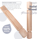 Btowin 35 1/2-inch H 5-inch W 5-inch D Cabinet Columns, 2Pcs Unfinished Square Rubberwood Replacement Island Legs for Large Dining Table & Kitchen Table Btowin