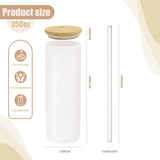 YOUKE OLA 10 Pack Sublimation Straight Glass Skinny Blanks Tumblers Frosted Glass Tumbler with Bamboo Lid and Glass Straw Tumbler Cups for Tumbler Heat Press 25oz YOUKE OLA