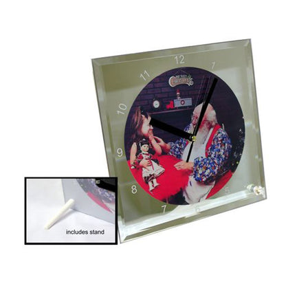 POVOKICI US Stock 20 Pack 7.8" x 7.8" Sublimation Blank Clock Glass Photo Frame with Mirror Edge