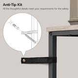 HOOBRO Over-The-Toilet Storage, 2-Tier Bathroom Organizer Over Toilet, Bathroom Shelves with Toilet Paper Holder and Hooks, Freestanding Storage Shelf, Space Saver, Greige and Black BG49TS01 HOOBRO