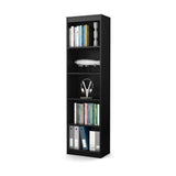 South Shore Axess 5-Shelf Narrow Bookcase, Pure Black, 7270758 South Shore
