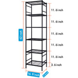 6-Wire Shelving Metal Storage Rack Shelves, Standing Storage Shelf Units for Laundry Bathroom Kitchen Pantry Closet(Black) Soywey