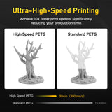 FLASHFORGE Rapid PETG Filament 1.75mm Metallic Silver, Max 600mm/s High Speed Printing, 3D Printer Filament 1kg Spool, Dimensional Accuracy +/- 0.02mm, Fits Most 3D Printers FLASHFORGE