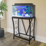 Aquatic Fundamentals 20 Gallon Metal Aquarium Stand, 24.3" L x 12.5" W, Black Aquatic Fundamentals