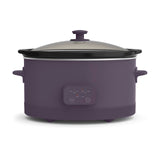 bella 6.0 Qt Programmable Slow Cooker, EverGood™ Ceramic Nonstick Coating, Adjustable Temperature & Cooking Times, Dishwasher Safe Stoneware Pot & Tempered Glass Lid, Tangle Free Cord Wrap, Plum BELLA