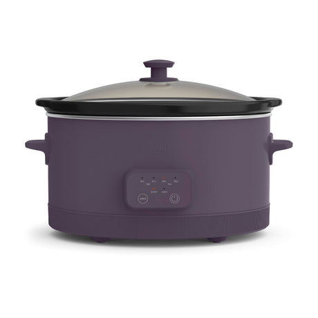 bella 6.0 Qt Programmable Slow Cooker, EverGood™ Ceramic Nonstick Coating, Adjustable Temperature & Cooking Times, Dishwasher Safe Stoneware Pot & Tempered Glass Lid, Tangle Free Cord Wrap, Plum BELLA