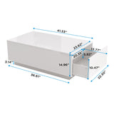 holzart 41" LED Coffee Table with 2 Drawers - High Gloss White Modern Table with Lighting for Living Room (41.33" W x 23.62" D) holzart