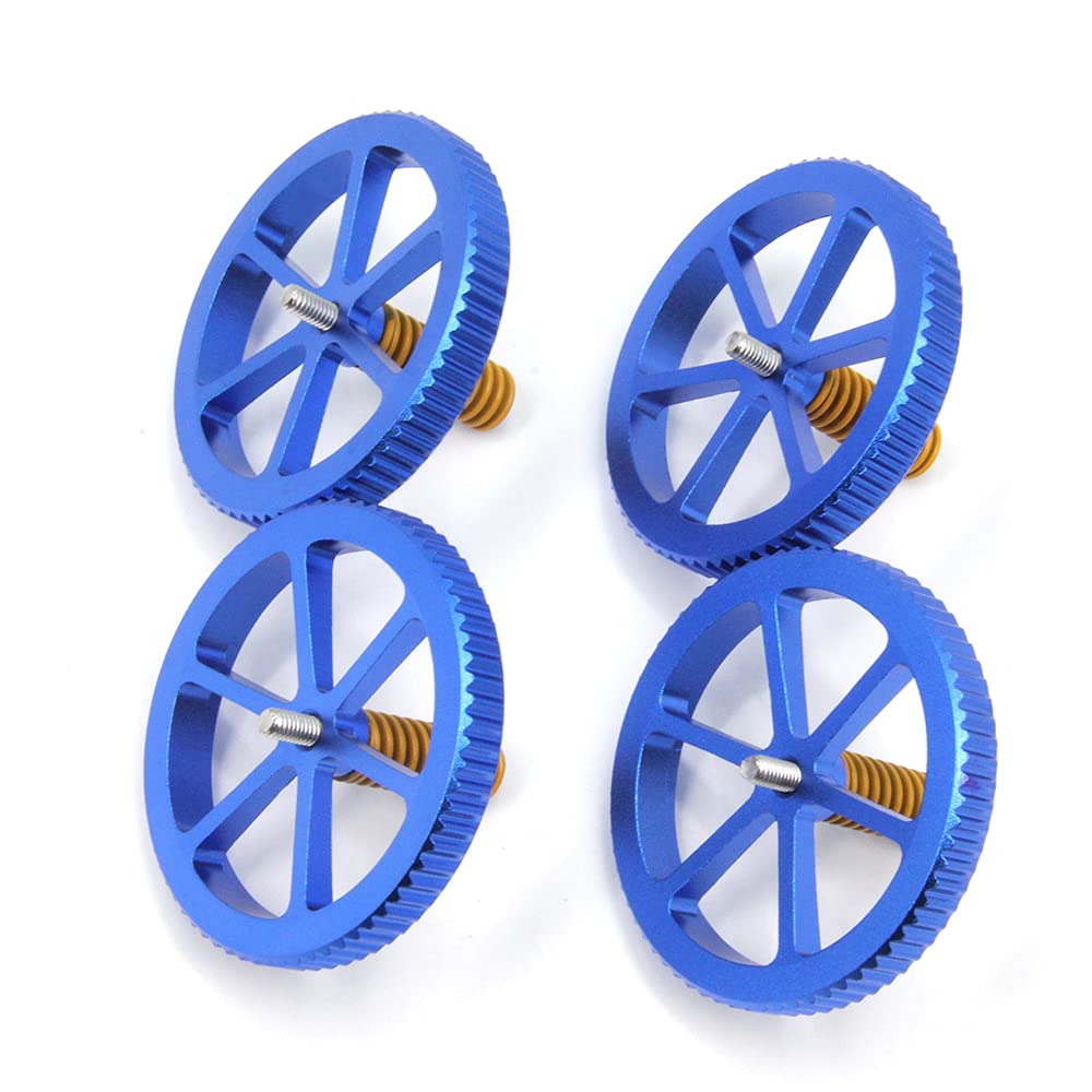 Zeberoxyz 4PCS Aluminum Hand Twist Leveling Nut Diameter60mm with 4PCS Hot Bed Die Spring with 4PCS M4x40mm Screws for Creality 3D Printer CR-10/Ender-3/Ender 3 Pro/Ender 5 (Diameter 60mm-Aluminum) Zeberoxyz