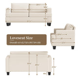 Furnimart 62" Loveseat Couch, Modern Love Seat Couches for Small Spaces, Beige Linen Sofa, Deep Seat Sofa for Living Room, Small 2 Seater Couch for Bedroom, Office Furnimart