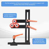 Wood Lathe Steady Rest，Stable L Shaped Woodworking Lathe Center with 3 Fixed Wheels Adjustable Wheel Position for Woodworking Lathes Up to 12 Inches Feleolibe