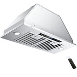 IKTCH 30 inch Built-in/Insert Range Hood 900 CFM, Ducted/Ductless Convertible Duct, Stainless Steel Kitchen Vent Hood with 4 Speed Gesture Sensing&Touch Control Panel(IKB01-30) IKTCH