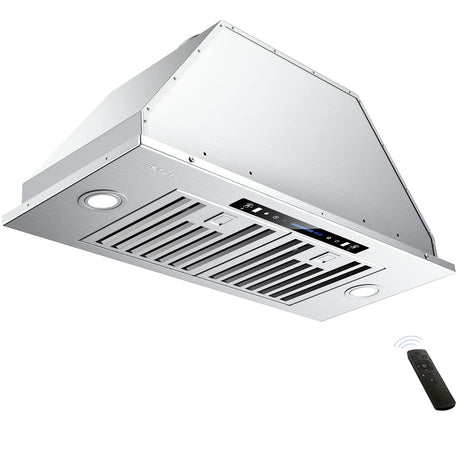 IKTCH 30 inch Built-in/Insert Range Hood 900 CFM, Ducted/Ductless Convertible Duct, Stainless Steel Kitchen Vent Hood with 4 Speed Gesture Sensing&Touch Control Panel(IKB01-30) IKTCH