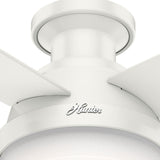 Hunter Fan Company 59242 Hunter 52" Dempsey Indoor Low Profile Ceiling Fan with Light, Fresh White Finish Hunter