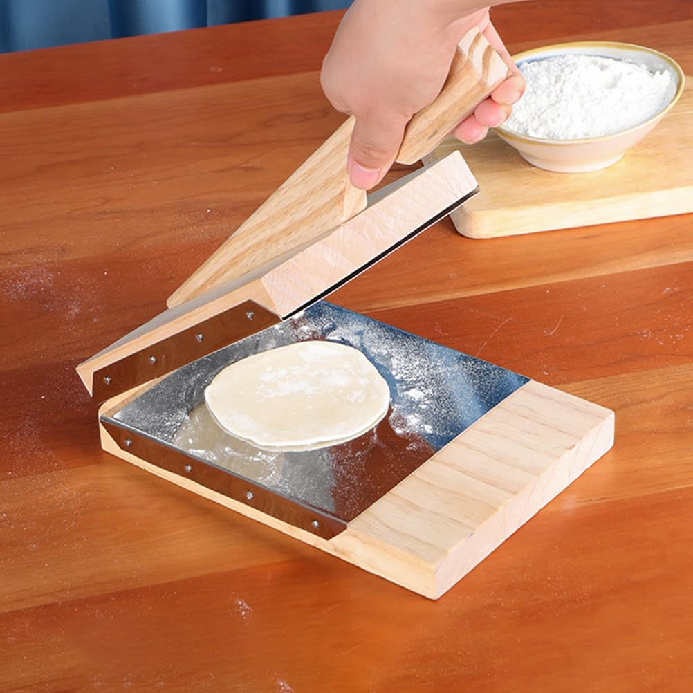 Kichvoe Tortilla Press Wooden Mexican Tortillera Presser Dumpling Skin Maker Pastry Dough Presser Tool for Homemade Tortilla Roti Chapati Taco Pataconera Kichvoe