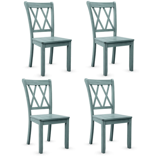 Giantex Set of 4 Dining Chairs, Rubber Wood Dining Room Chair, Farmhouse Dining Side Chairs, Max Load 400 Lbs, Wooden Kitchen Chairs for Home Kitchen, Dining Room - WoodArtSupply