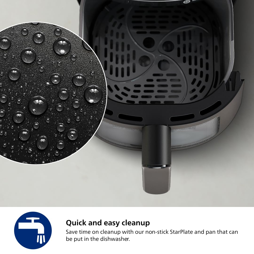 Philips 2000 Series Airfryer - 4.4 qt (4.2 l) Pan, 13 Cooking Functions, RapidAir Technology, Healthy Cooking with 90% Less Fat, Efficient & Fast (NA220/00) Philips Kitchen Appliances
