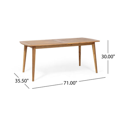 Christopher Knight Home Stamford Dining Table, 71 "W x 35.5 "D x 30 "H, Teak - WoodArtSupply