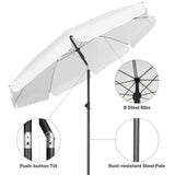 AMMSUN Patio Umbrella, 6.5 ft Outdoor Table Umbrella with Tilt Steel Pole, UPF50+ Protection, Great for Outdoor Garden Backyard, Elegant White AMMSUN