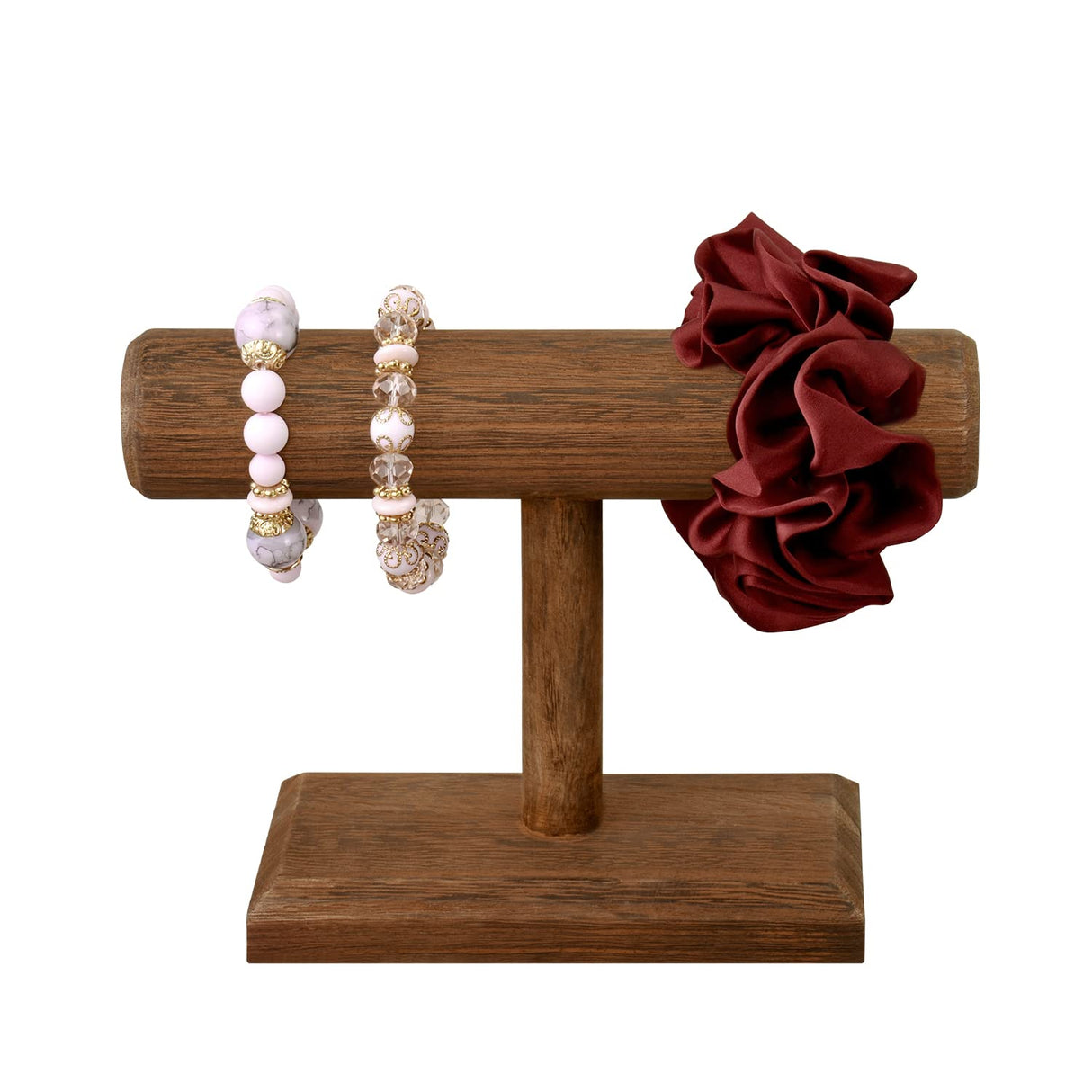 MOOCA 2 Pcs Wooden Jewelry Display Stand, Bracelet Watch Holder Display for Store, 7.9 W x 2.9 D x 5.5 H in, Brown Color MOOCA