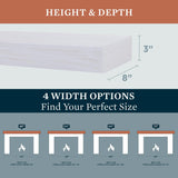 Modern Ember Vara Wood Mantel Shelf - 48 Inch White Paint | 3 Inch Height - Variations in Grain and Natural Distresssing | Wooden Floating Wall Mounted Shelf - for Fireplaces & Décor Modern Ember