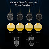 Creality 3D Printer Nozzles Kit, 8PCS High-end Hardened Steel Printer Nozzles with 4 Sizes, 0.25/0.4/0.6/0.8mm Hotend Nozzles for Ender 3/Ender 3 V2/Ender 3 Pro/Ender 3 Max/Ender 5 Series/CR 10 Series Creality