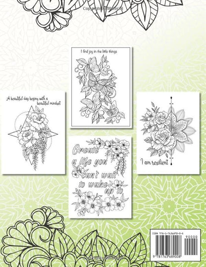 Stress-Free Zone: Inspirational Affirmations - Adult and Teens Coloring Book