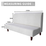 Easy-Going 100% Waterproof Armless Sofa Cover for Futon Couch, Stretch Jacquard Leakproof Furniture Protector for Kids, Pets, Dog and Cat (Dark Gray) Easy-Going