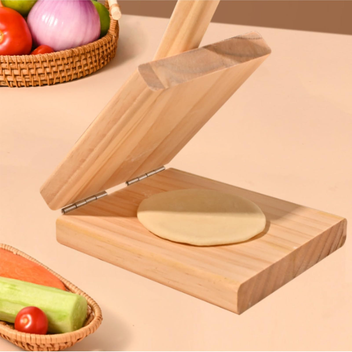 Wooden Tortilla Press,Tortilla Press Maker Wood Multifunction Dough Pressing Tool Mexican Tortillera Presser for Homemade Tortillera Manual Tortilla Maker for Dough Flour Baking TOWEBOORY