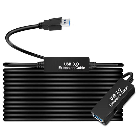 50FT USB 3.0 Extension Cable,Active USB 3.0 Extension Cable A-Male to A-Female,USB 3.0 Extension Cord,with 5V/2A Power Adapter,Compatible Oculus Quest 2 VR, Xbox, PS4 and More, (Black-50Feet) W WDX MAST DYNAPOINT LIMITED