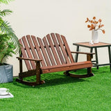 VcJta Natural Fir Wood Ergonomic Rocking Chair for Two - Stylish Outdoor Armchair Bench Generic