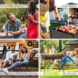 Charcoal Grill for 12 Skewers - Portable Barbecue Camp Grills - Mangal Schaschlik Foldable Metal Mangal - Kebab Shish BBQ for EDC Picnic Outdoor Cooking Camping Hiking NB12 MHH