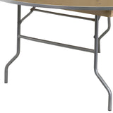 Flash Furniture 6-Foot Round HEAVY DUTY Birchwood Folding Banquet Table with METAL Edges Flash Furniture