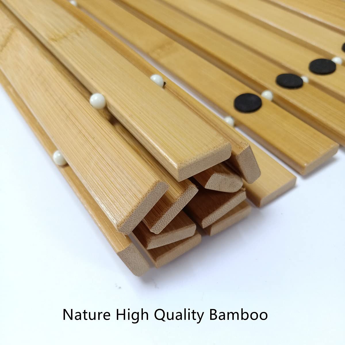 HJJKKH Bath Floor Mat Floding Bamboo Wood Bath Mat Bamboo Shower Mat Roll Up Bamboo Wood Bath Floor Mat Foldable Teak Bath Mat for Bathtub Shower Sauna 15.7x47.2 inch WoodArtSupply