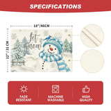 Artoid Mode Xmas Trees Let It Snow Blue Snowman Christmas Placemats Set of 4, 12x18 Inch Winter Table Mats for Party Kitchen Dining Decoration Artoid Mode