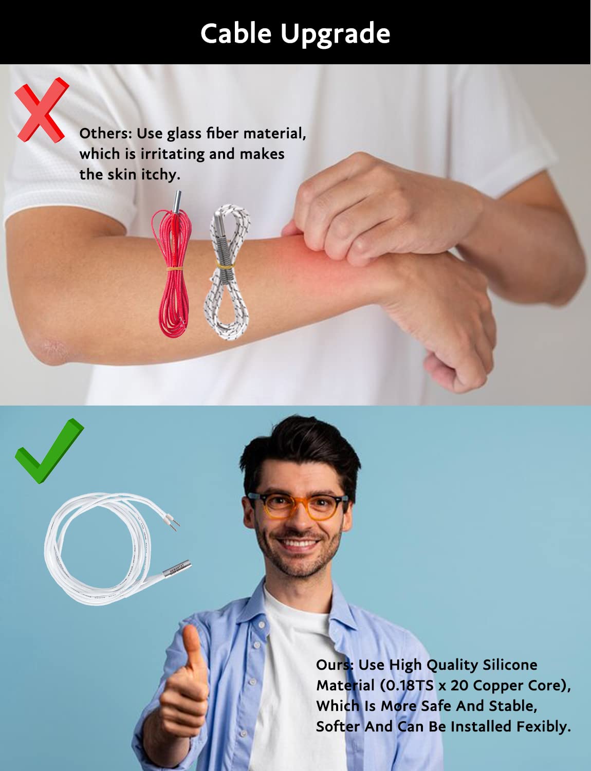 [5-Pack, 4.92ft] 24V 70W Heater Cartridge, Ender 3 v2 Upgrade to 500°C, Compatible with Ender 6 CR10 MK8 Extruder V6 Hotend PT100 Volcano WINSINN