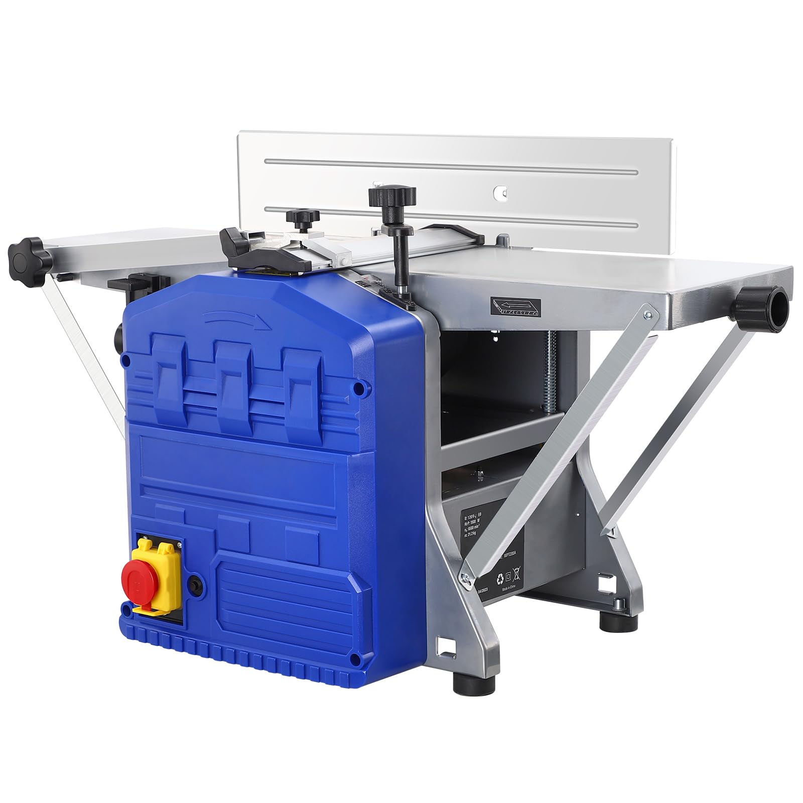 1250W Power Benchtop Planer, 29 "x 8" Worktable Thickness Wood Planer, Low Noise, Low Dust Planing and Dual Planing Function, for Removing Hard and Soft Wood Materials, Blue - WoodArtSupply