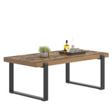 FOLUBAN Coffee Table, Modern Rustic Wood and Metal Center Table, Industrial Rectangle Cocktail Tea Table for Living Room, Brown, 47 Inch FOLUBAN