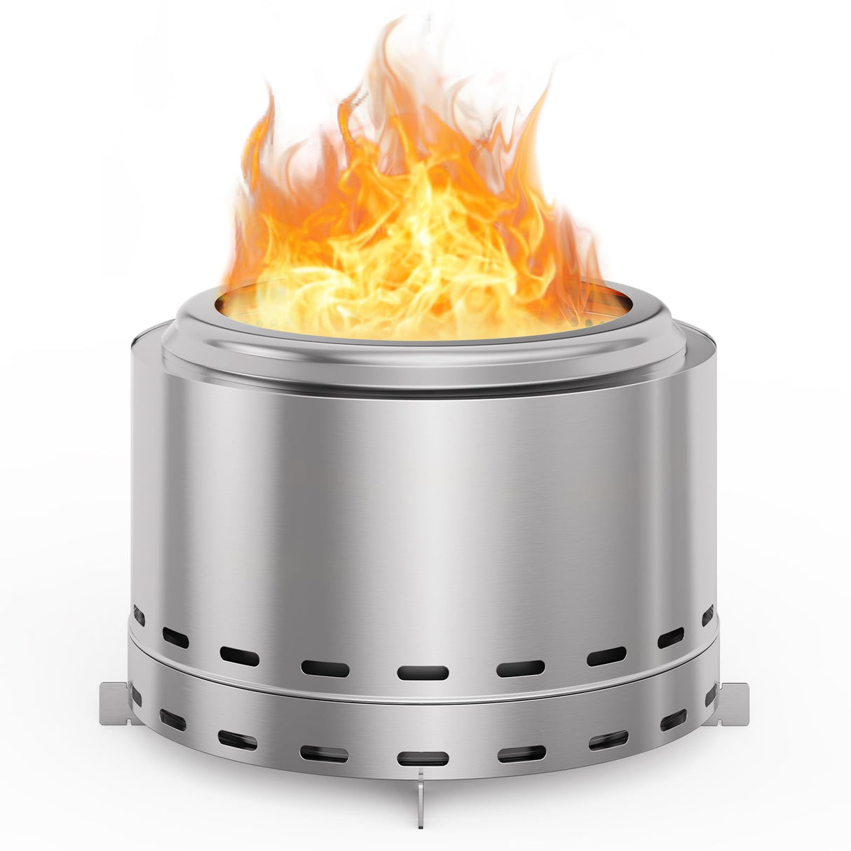 ROOMTEC 19.5" Smokeless Fire Pit, Portable Wood Burning Firepit with Stand and Bag, Easy Clean Bonfire with Removable Ash Pan, Low Smoke Fireplaces for Camping, Patio and Outside ROOMTEC