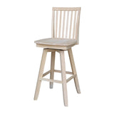 IC International Concepts Mission Barheight Stool with Swivel Seat Bar Height Table, 30", Ready to Finish IC International Concepts
