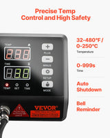 VEVOR 8 in 1 Heat Press Machine 15x15 Inch, 360° Swing Away Tshirt Press, Digital Professional Sublimation Heat Transfer for T Shirts Hat Cap Mug Plate VEVOR