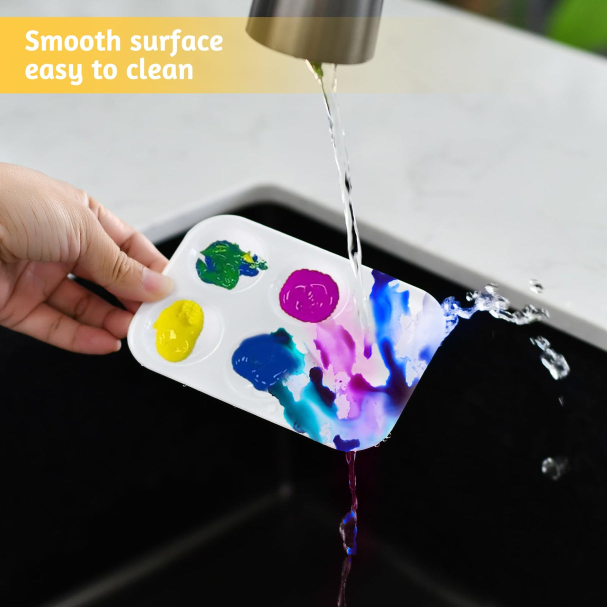 100PCS Paint Tray Palettes Plastic Paint Pallets for Kids or Students Watercolor Palette Painting Tray for Painting Party, DIY Craft and Art Painting LYHLYA