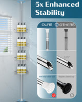 SEIRIONE Rustproof Shower Corner Caddy Organizer for Bathroom, 4 Adjustable Shelves with Tension Pole, for Bathtub Shampoo Accessories Storage Holder, 34 to 116 Inch Height SEIRIONE