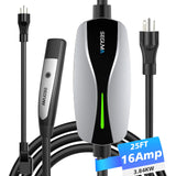 Portable Level 1/2 EV Charger for Tesla, 16A Electrical Tesla Car Mobile Charger 25FT Extension Cable with 240V NEMA 6-20 Plug, 120V NEMA 5-15 Adapter, NACS Home Wall Connector for Tesla Model-Y/3/S/X SEGUMA