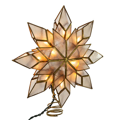 Kurt Adler 8.5-Inch Capiz Star Tree Topper with 10 Clear Lights and 1 Spare Bulb