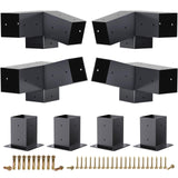 HAYOHRT 15° Pergola Brackets 75° Pergola Brackets Corner Bracket with Post Base Gazebo Kit for 4x4'' (Actual 3.5x3.5 in) Wooden Beams Lumber Gazebos Patio Pergola Sheds HAYOHRT